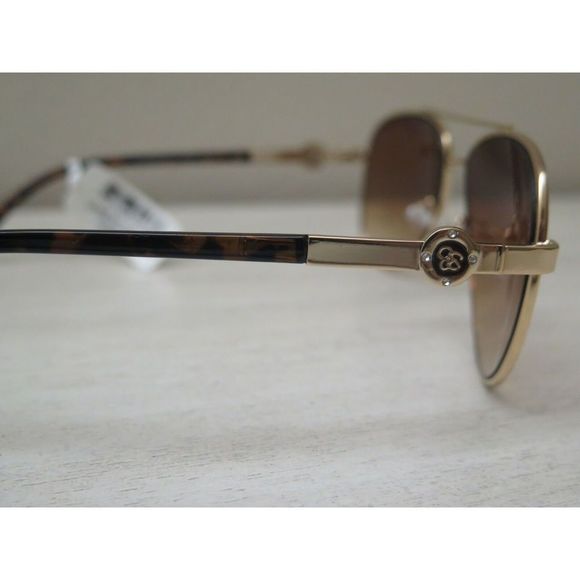 Jessica Simpson Gold Aviator Sunglasses Tortoise Shell Arms J5759-GLDTS $55 MSRP - Picture 8 of 12